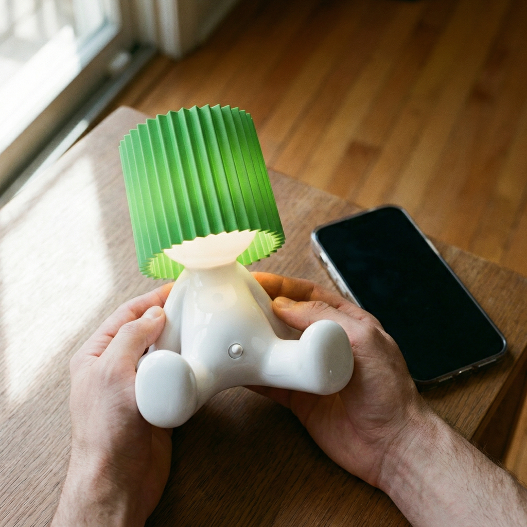 Seated Figure LED Table Lamp, Rechargeable, Eight Colours