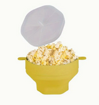 Collapsible Silicone Microwave Popcorn Bowl with Lid