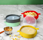 Collapsible Silicone Microwave Popcorn Bowl with Lid