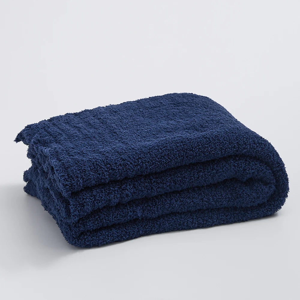 Knitted Microfibre Throw, 130 x 160 cm, Plain Design