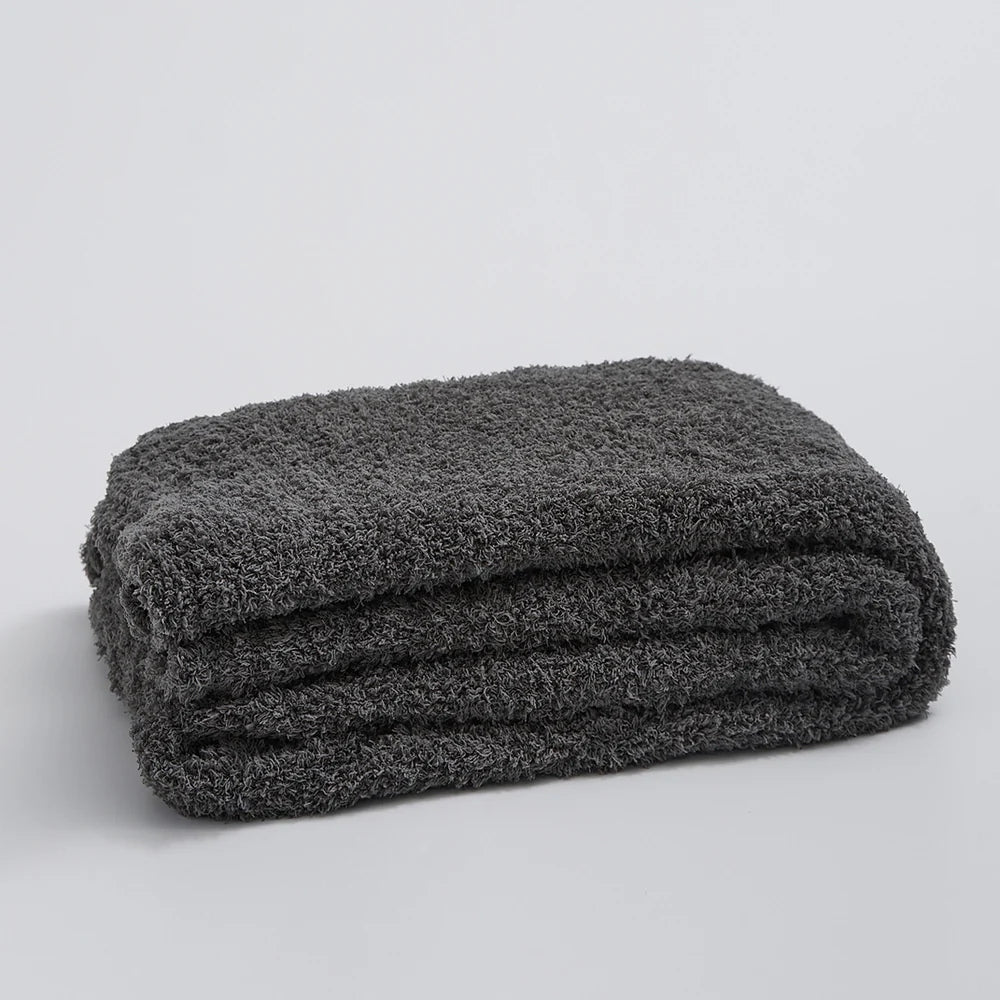 Knitted Microfibre Throw, 130 x 160 cm, Plain Design