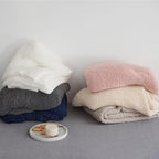 Knitted Microfibre Throw, 130 x 160 cm, Plain Design