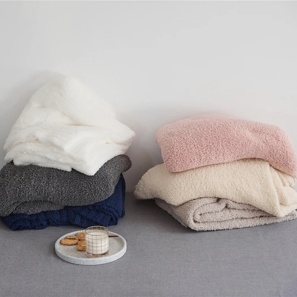 Knitted Microfibre Throw, 130 x 160 cm, Plain Design