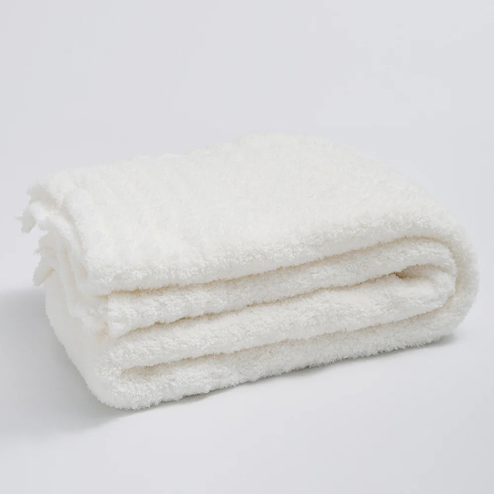 Knitted Microfibre Throw, 130 x 160 cm, Plain Design