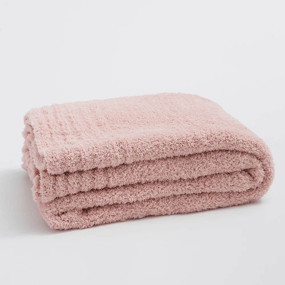 Knitted Microfibre Throw, 130 x 160 cm, Plain Design