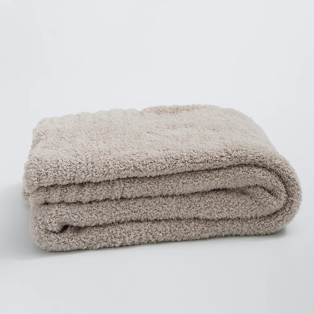 Knitted Microfibre Throw, 130 x 160 cm, Plain Design