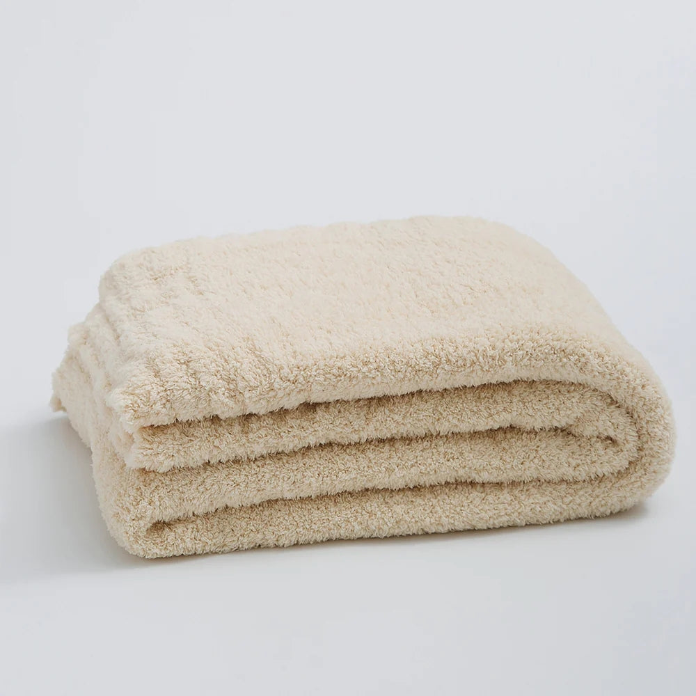 Knitted Microfibre Throw, 130 x 160 cm, Plain Design