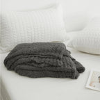 Knitted Microfibre Throw, 130 x 160 cm, Plain Design