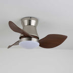 Nickel and Walnut Ceiling Fan with 24W LED Light, 60 cm