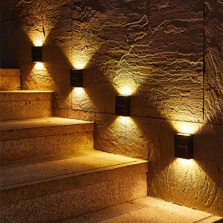 Solar Up and Down Wall Light, Warm White LED, IP44