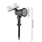 Solar Garden Spotlight with 9 LEDs, IP65, Adjustable Brightness