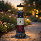 Solar Lighthouse Garden Light with Rotating LED, 37cm