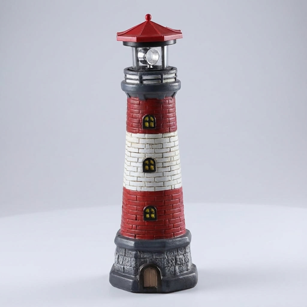 Solar Lighthouse Garden Light with Rotating LED, 37cm
