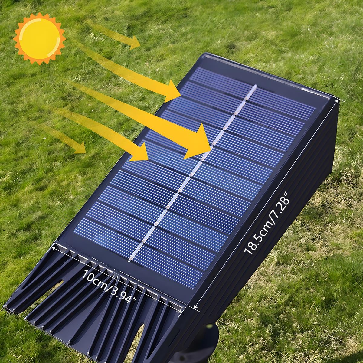 Solar LED Spike Light with Adjustable Zoom Lens, IP65, Warm White