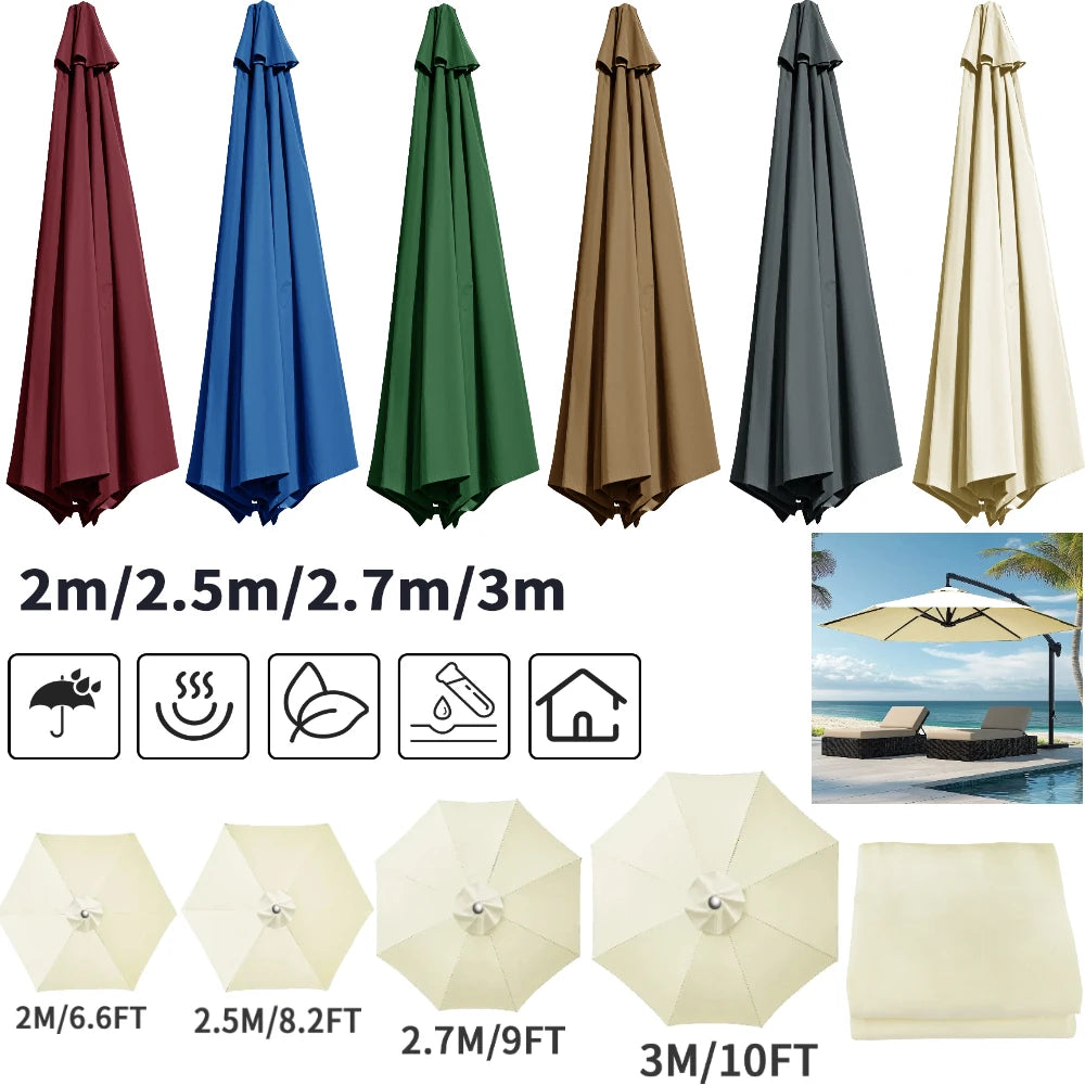 Replacement Parasol Canopy, Water-Repellent with Top Vent
