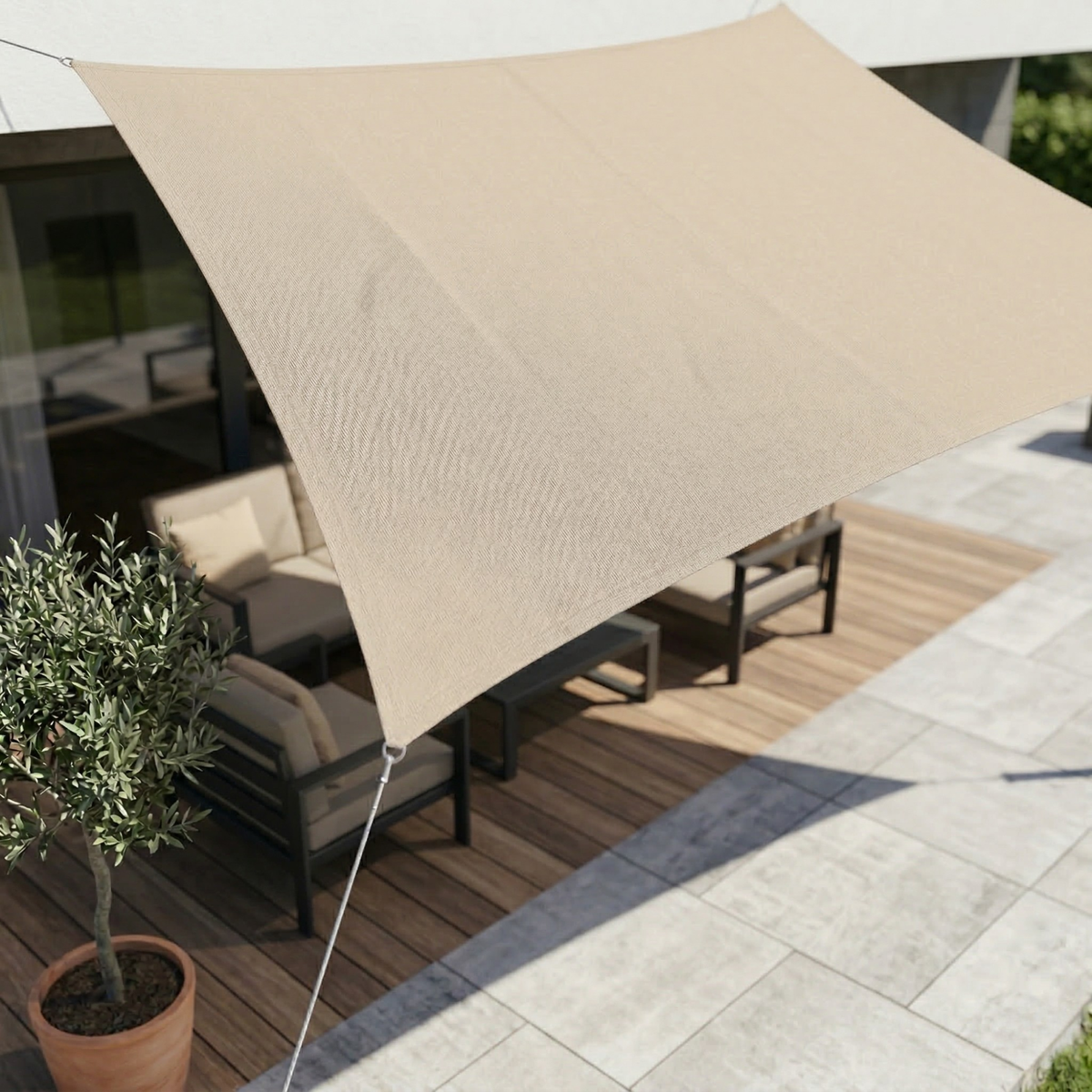 Waterproof Balcony Shade Sail with UV Protection, 5 Colours