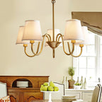 Fabric Shade Chandelier with Brass Frame, 3 to 10 Lights