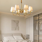 Fabric Shade Chandelier with Brass Frame, 3 to 10 Lights