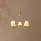 Fabric Shade Chandelier with Brass Frame, 3 to 10 Lights