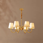Fabric Shade Chandelier with Brass Frame, 3 to 10 Lights
