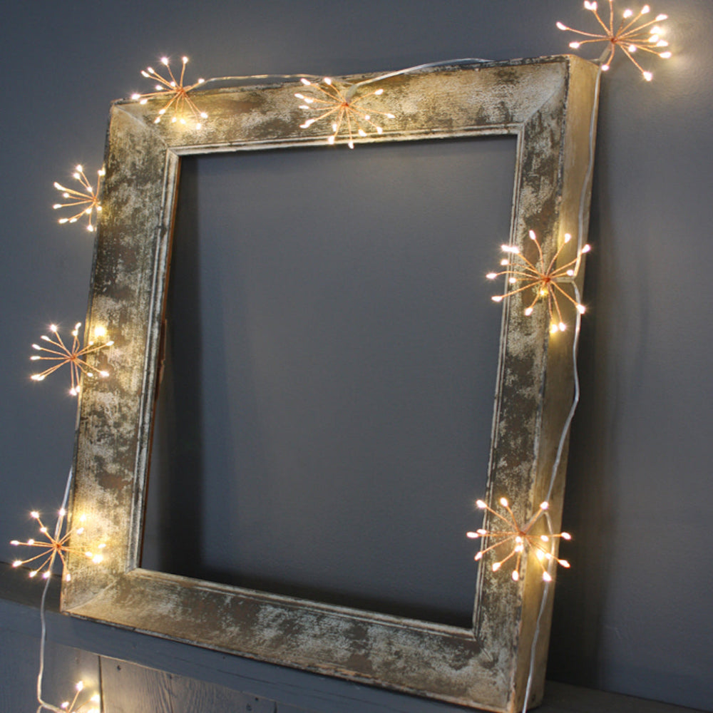 Copper Wire Starburst LED String Lights, Warm White IP44