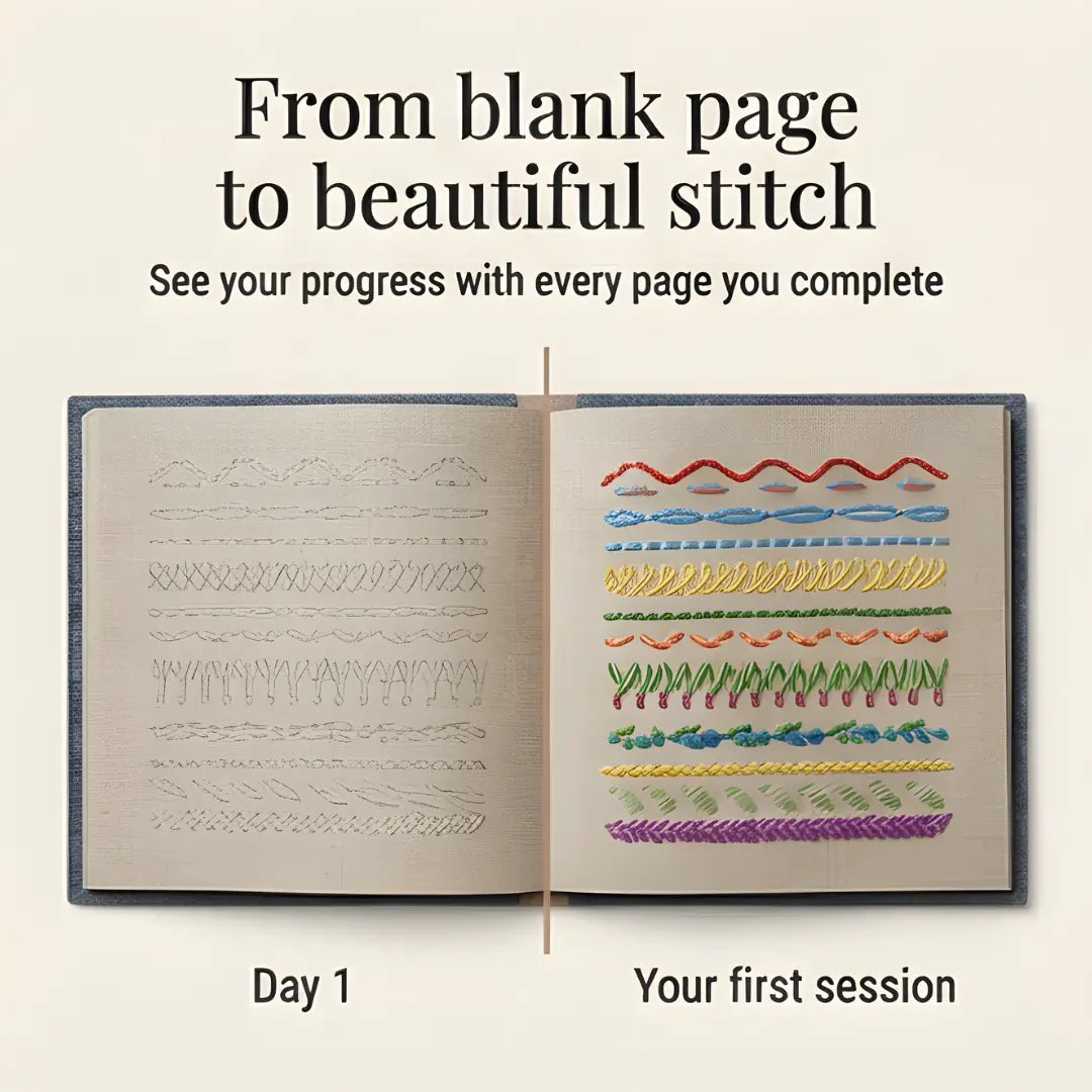 Embroidery Stitch Book for Beginners, 106 Stitches with Kit