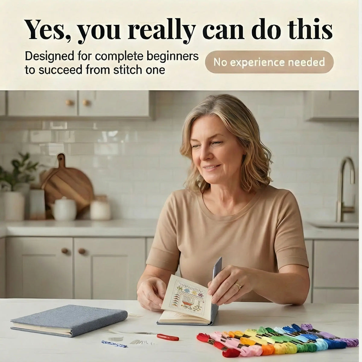 Embroidery Stitch Book for Beginners, 106 Stitches with Kit