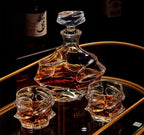 Japanese Crystal Whisky Glass with Wave Texture, Gift Boxed