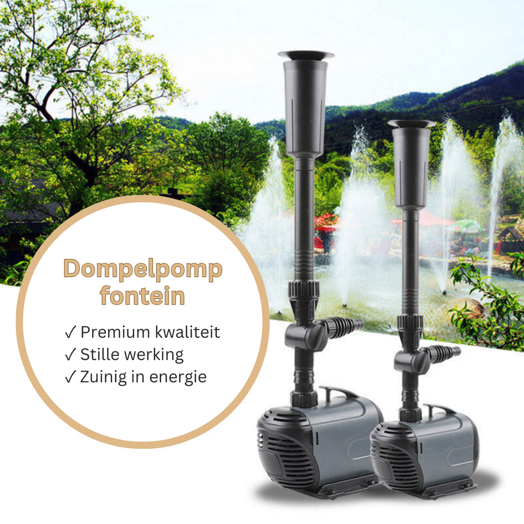 Pond Fountain Pump, Adjustable Flow, Three Spray Nozzles, 8W