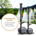 Pond Fountain Pump, Adjustable Flow, Three Spray Nozzles, 8W