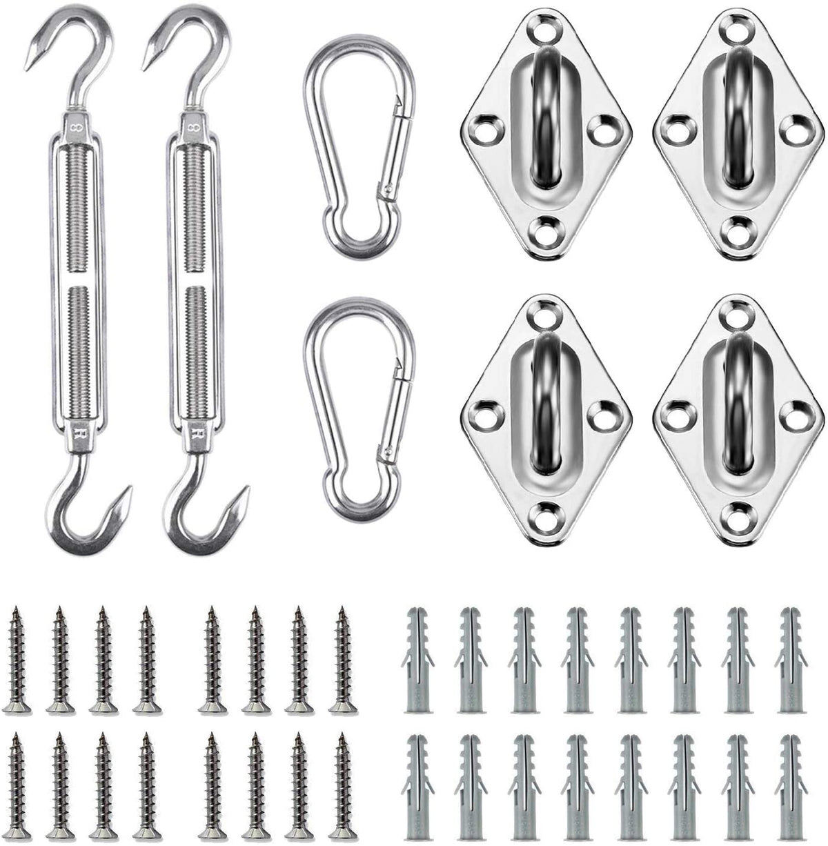 Stainless Steel 304 Shade Sail Fixing Kit, Adjustable Hardware