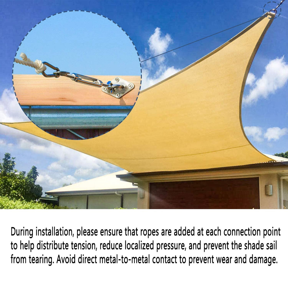 Stainless Steel 304 Shade Sail Fixing Kit, Adjustable Hardware