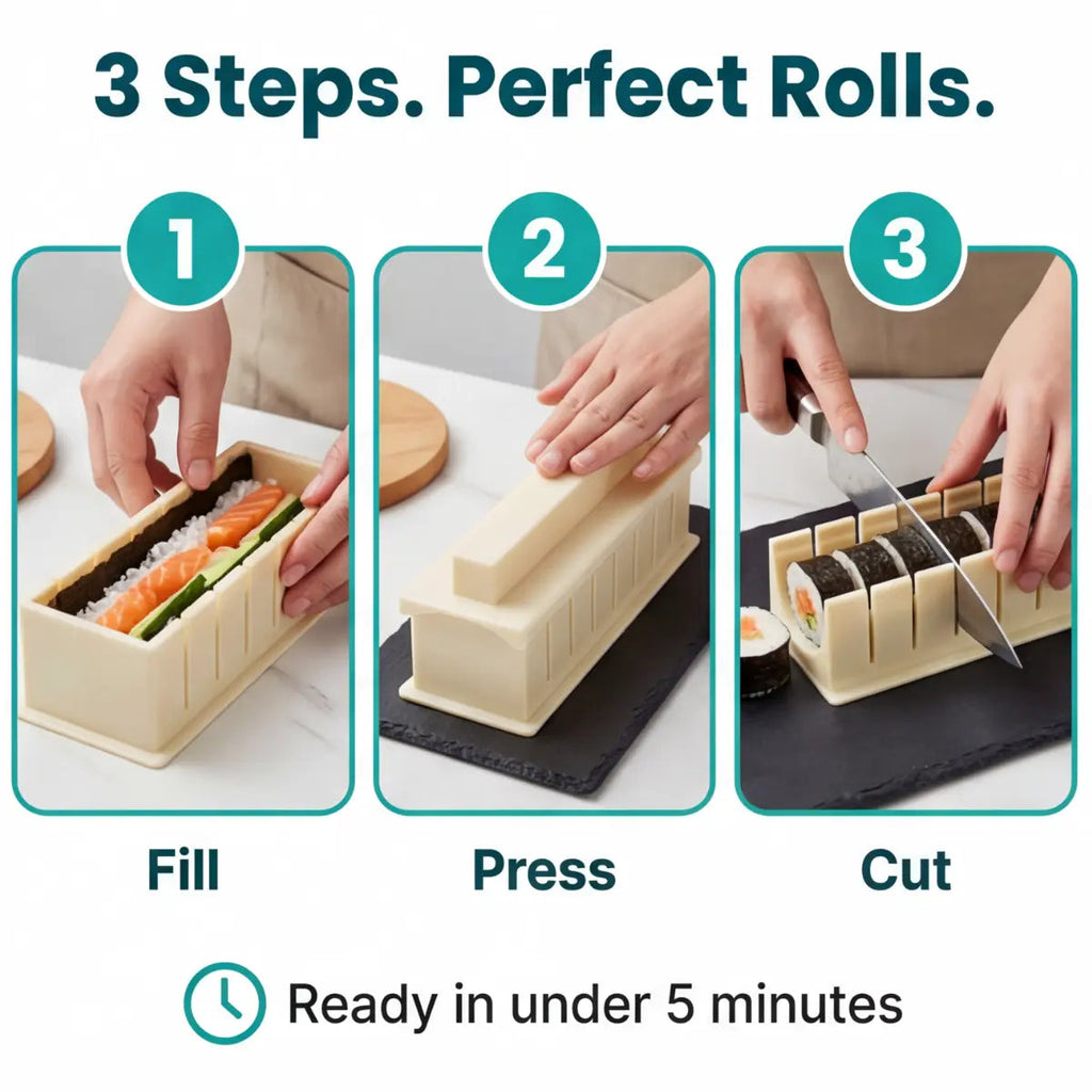 Sushi Mould Set with Cutting Guides for Rectangular Maki