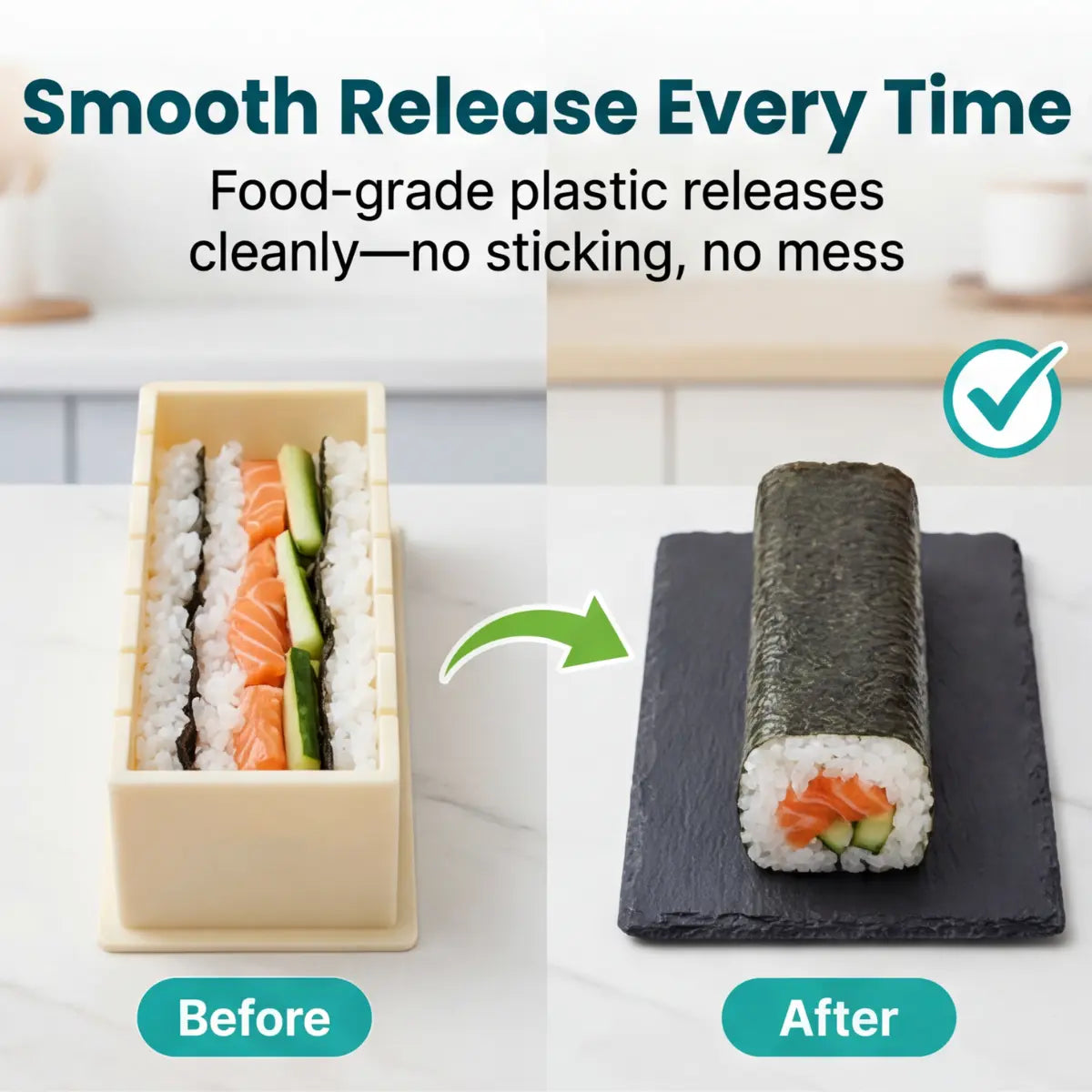 Sushi Mould Set with Cutting Guides for Rectangular Maki
