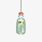 Coloured Glass LED Pendant Light, Cylinder Shade, Six Designs