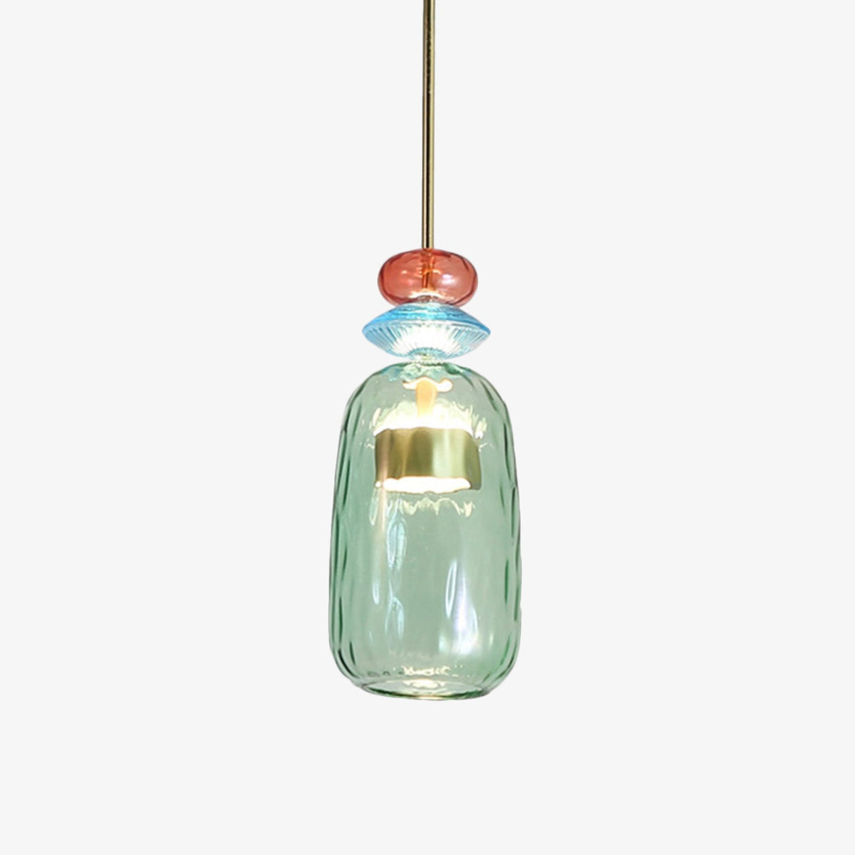 Coloured Glass LED Pendant Light, Cylinder Shade, Six Designs
