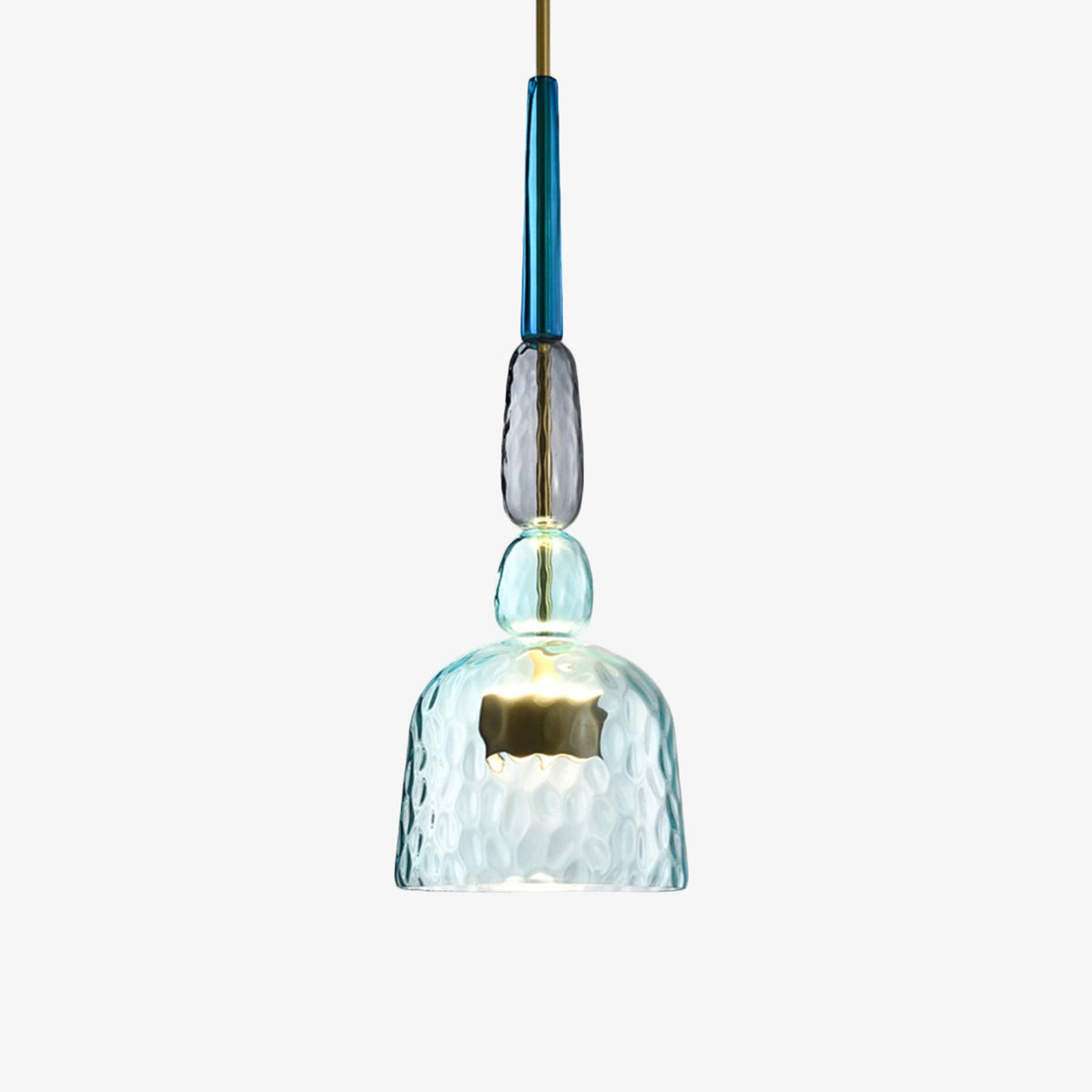 Coloured Glass LED Pendant Light, Cylinder Shade, Six Designs