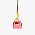 Coloured Glass LED Pendant Light, Cylinder Shade, Six Designs