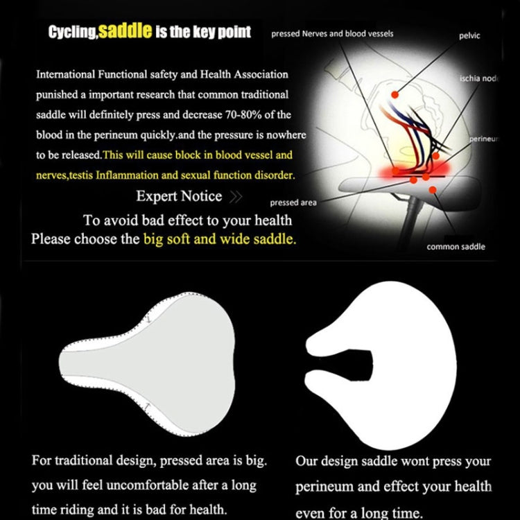 Noseless Exercise Bike Saddle with Extra Thick Padding