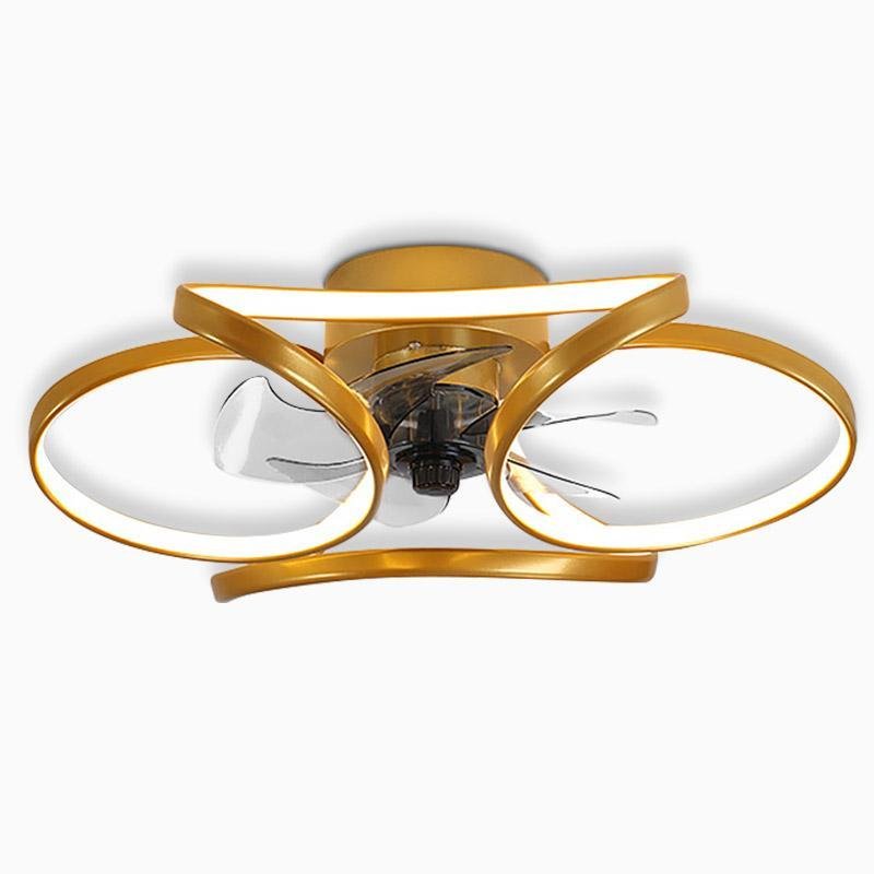 Petal Ceiling Fan with Dimmable 24W LED Light and Remote