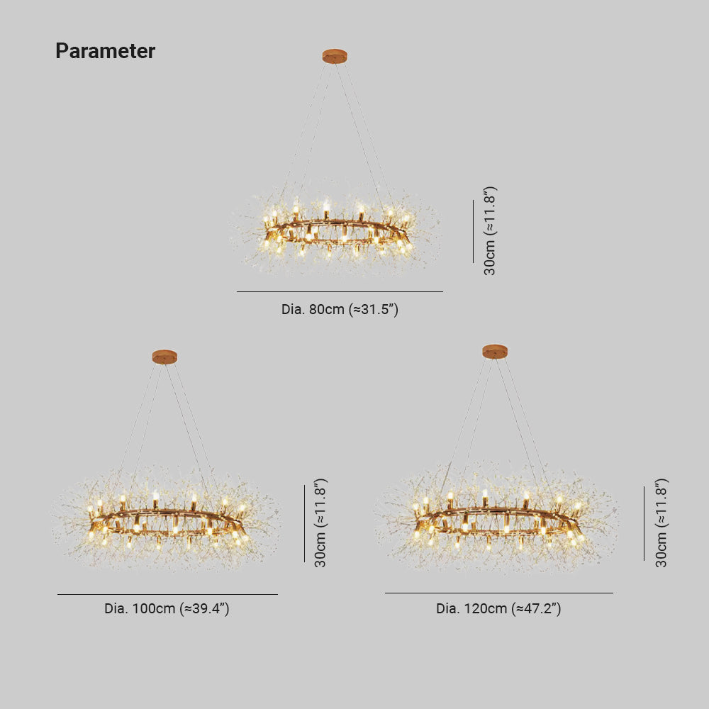 Gold Cut Glass Flower Chandelier with Adjustable Drop, E27