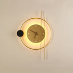 Large Illuminated Wall Clock, 57 x 41.5 cm, Gold or Black