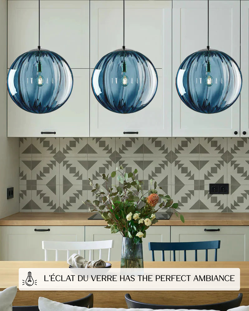 Textured Glass Globe Pendant Light, Adjustable Drop