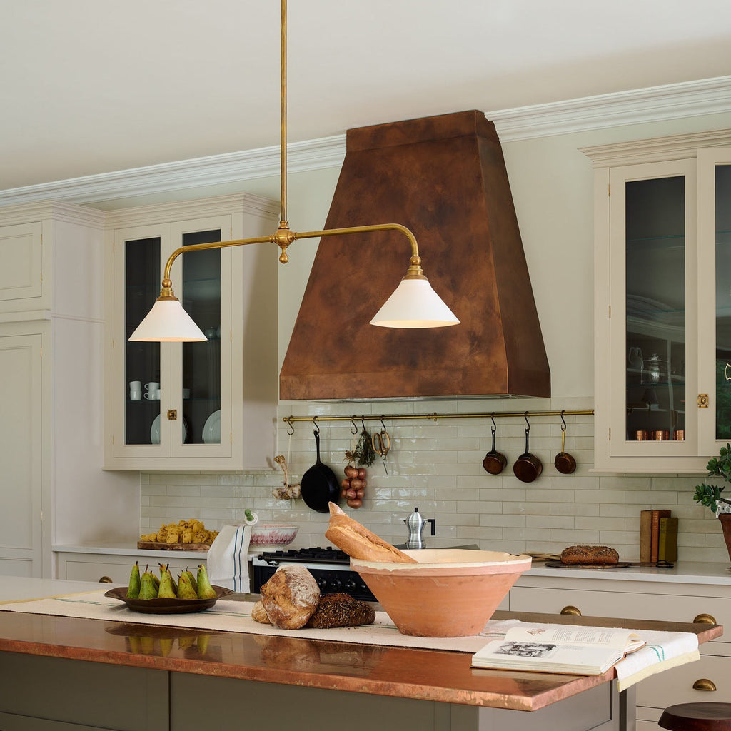 Linear 2-Light Pendant for Dining Table and Kitchen Island