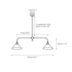 Linear 2-Light Pendant for Dining Table and Kitchen Island