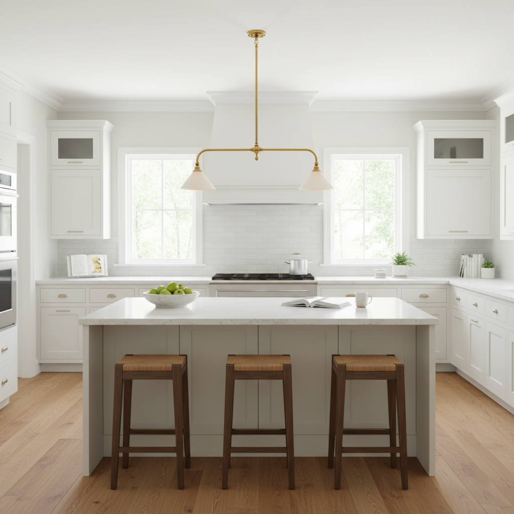 Linear 2-Light Pendant for Dining Table and Kitchen Island