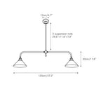 Linear 2-Light Pendant for Dining Table and Kitchen Island