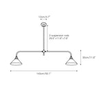 Linear 2-Light Pendant for Dining Table and Kitchen Island