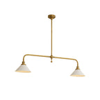 Linear 2-Light Pendant for Dining Table and Kitchen Island