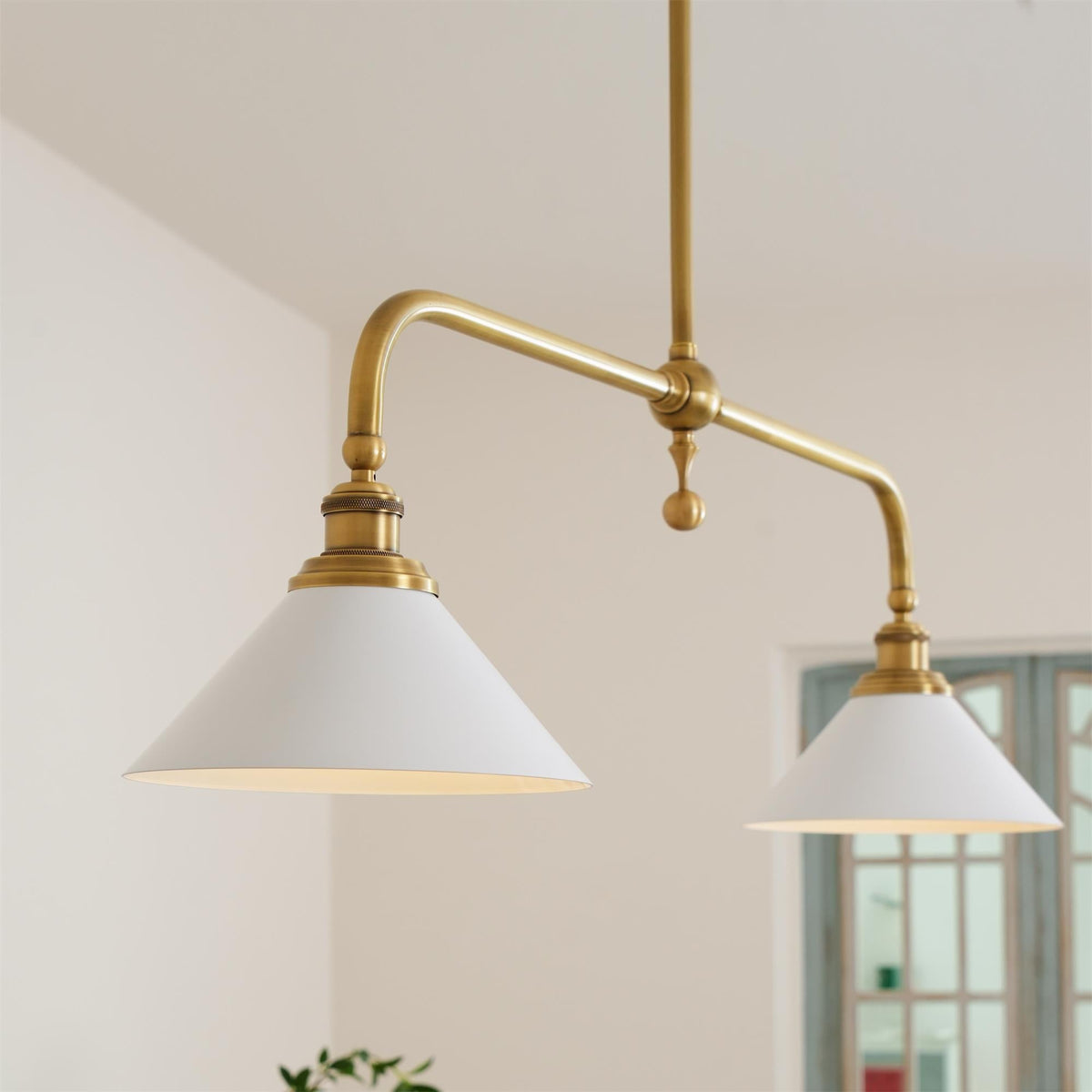 Linear 2-Light Pendant for Dining Table and Kitchen Island